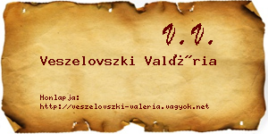 Veszelovszki Valéria névjegykártya