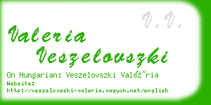 valeria veszelovszki business card